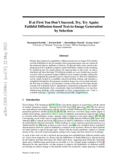 If at First You Don't Succeed, Try, Try Again: Faithful Diffusion-based
  Text-to-Image Generation by Selection