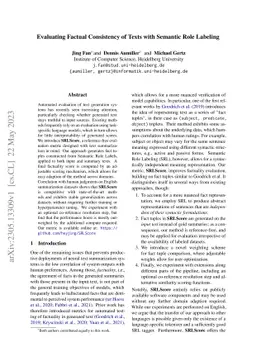 Evaluating Factual Consistency of Texts with Semantic Role Labeling