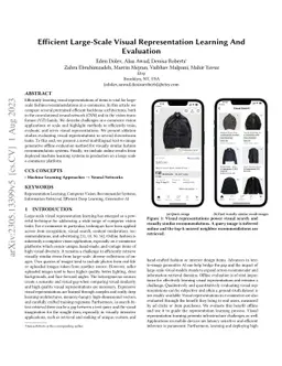 Efficient Large-Scale Visual Representation Learning And Evaluation