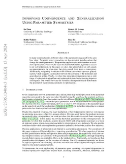 Improving Convergence and Generalization Using Parameter Symmetries