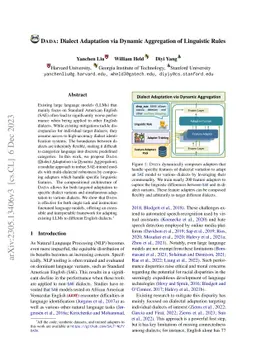 DADA: Dialect Adaptation via Dynamic Aggregation of Linguistic Rules
