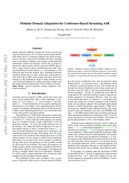 Modular Domain Adaptation for Conformer-Based Streaming ASR