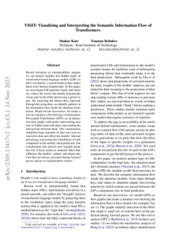 VISIT: Visualizing and Interpreting the Semantic Information Flow of
  Transformers