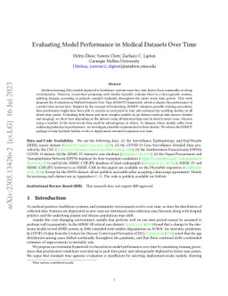 Evaluating Model Performance in Medical Datasets Over Time