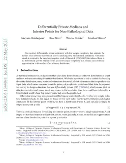 Differentially Private Medians and Interior Points for Non-Pathological
  Data