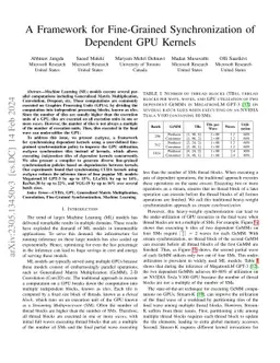 A Framework for Fine-Grained Synchronization of Dependent GPU Kernels