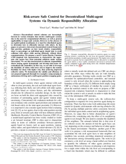Risk-aware Safe Control for Decentralized Multi-agent Systems via
  Dynamic Responsibility Allocation
