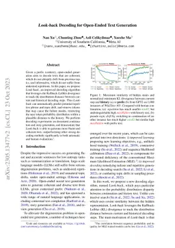 Look-back Decoding for Open-Ended Text Generation