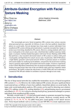 Attribute-Guided Encryption with Facial Texture Masking
