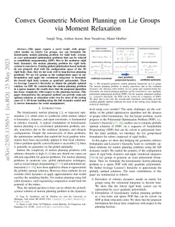 Convex Geometric Motion Planning on Lie Groups via Moment Relaxation