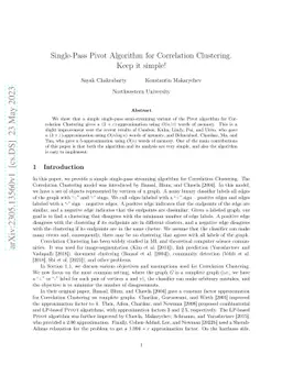 Single-Pass Pivot Algorithm for Correlation Clustering. Keep it simple!
