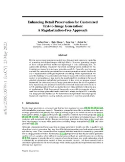 Enhancing Detail Preservation for Customized Text-to-Image Generation: A
  Regularization-Free Approach