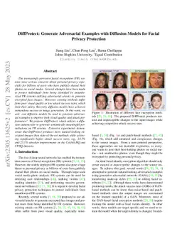 DiffProtect: Generate Adversarial Examples with Diffusion Models for Facial Privacy Protection
