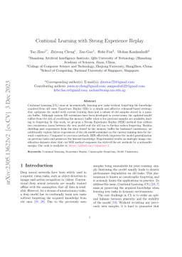 Continual Learning with Strong Experience Replay