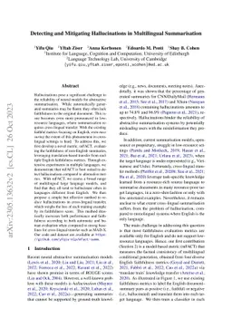 Detecting and Mitigating Hallucinations in Multilingual Summarisation