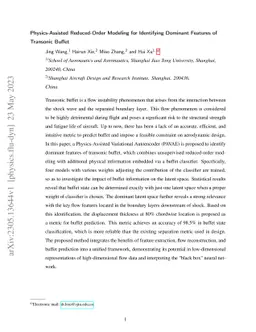 Physics-Assisted Reduced-Order Modeling for Identifying Dominant
  Features of Transonic Buffet
