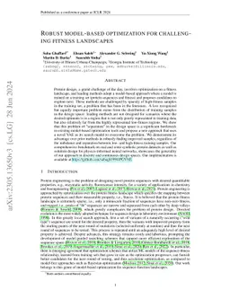 Robust Model-Based Optimization for Challenging Fitness Landscapes