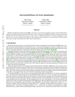 Adversarial Defenses via Vector Quantization