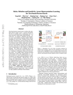 RaSa: Relation and Sensitivity Aware Representation Learning for
  Text-based Person Search