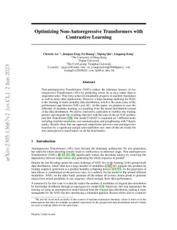 Optimizing Non-Autoregressive Transformers with Contrastive Learning