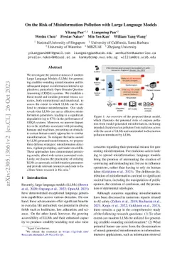 On the Risk of Misinformation Pollution with Large Language Models