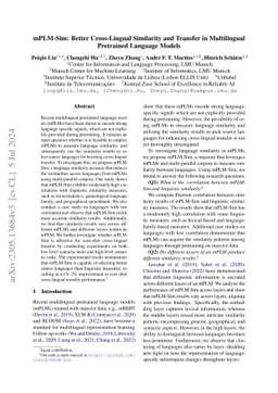 mPLM-Sim: Better Cross-Lingual Similarity and Transfer in Multilingual
  Pretrained Language Models