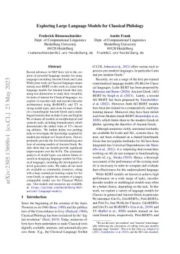 Exploring Large Language Models for Classical Philology