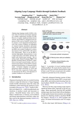 Aligning Large Language Models through Synthetic Feedback