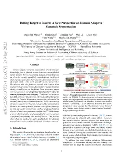 Pulling Target to Source: A New Perspective on Domain Adaptive Semantic
  Segmentation