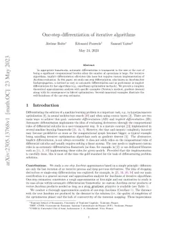 One-step differentiation of iterative algorithms