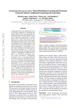 Counterspeeches up my sleeve! Intent Distribution Learning and
  Persistent Fusion for Intent-Conditioned Counterspeech Generation