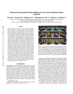 Enhanced Fine-grained Motion Diffusion for Text-driven Human Motion
  Synthesis