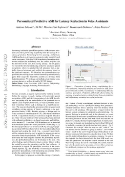 Personalized Predictive ASR for Latency Reduction in Voice Assistants