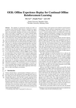 OER: Offline Experience Replay for Continual Offline Reinforcement
  Learning