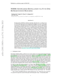 NORM: Knowledge Distillation via N-to-One Representation Matching