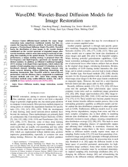 WaveDM: Wavelet-Based Diffusion Models for Image Restoration