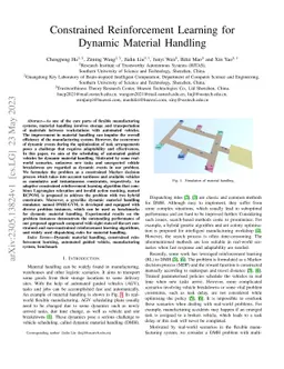 Constrained Reinforcement Learning for Dynamic Material Handling