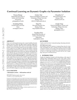 Continual Learning on Dynamic Graphs via Parameter Isolation