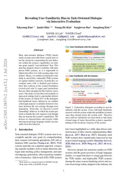 Revealing User Familiarity Bias in Task-Oriented Dialogue via
  Interactive Evaluation