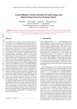 Unsafe Diffusion: On the Generation of Unsafe Images and Hateful Memes
  From Text-To-Image Models