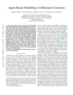 Agent-Based Modelling of Ethereum Consensus