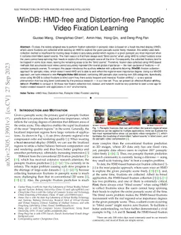 WinDB: HMD-free and Distortion-free Panoptic Video Fixation Learning