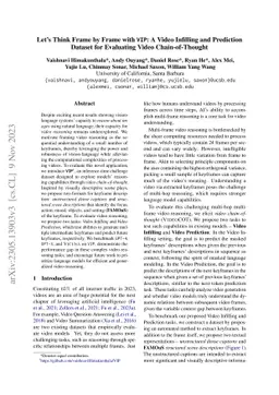 Let's Think Frame by Frame with VIP: A Video Infilling and Prediction
  Dataset for Evaluating Video Chain-of-Thought