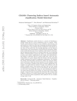 Clustering Indices based Automatic Classification Model Selection