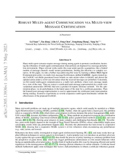 Robust Multi-agent Communication via Multi-view Message Certification