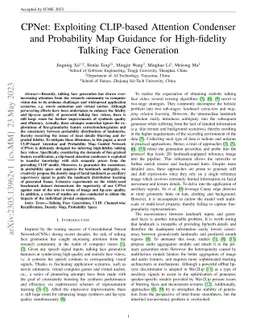 CPNet: Exploiting CLIP-based Attention Condenser and Probability Map
  Guidance for High-fidelity Talking Face Generation