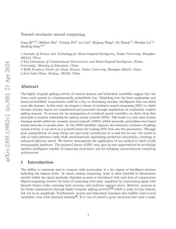 Toward stochastic neural computing