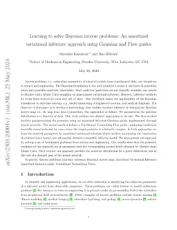 Learning to solve Bayesian inverse problems: An amortized variational
  inference approach using Gaussian and Flow guides