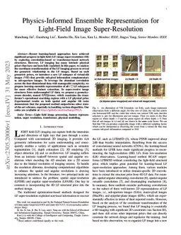 Physics-Informed Ensemble Representation for Light-Field Image
  Super-Resolution