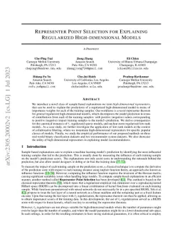 Representer Point Selection for Explaining Regularized High-dimensional
  Models